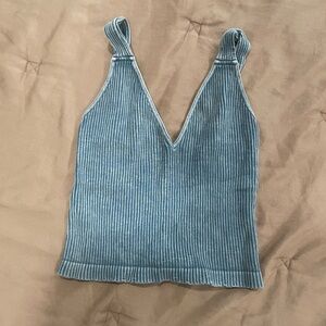 Green Free People Crop Top